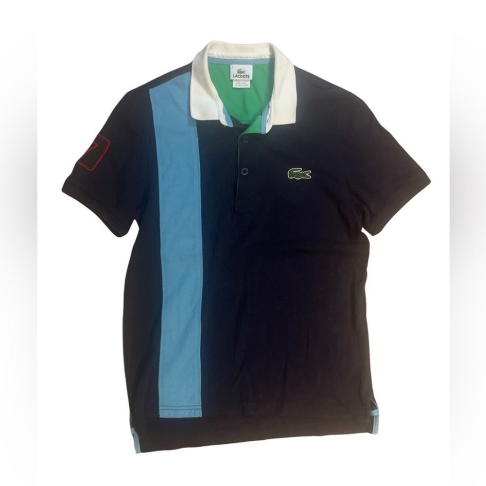 Mens Euro 3 USA S Lacoste Polo Shirt Blues White